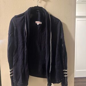 Hannoh Navy Open-Front Cardigan Sweater